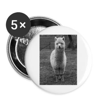 alpaga - Lot de 5 grands badges (56 mm) - blanc - Devant