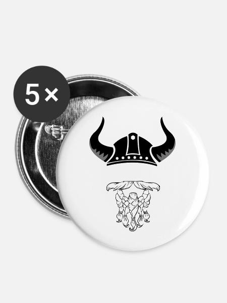 wikinger - Buttons groß 56 mm (5er Pack) - Weiß