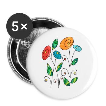 Flowers - Buttons large 2.2''/56 mm (5-pack) - white - Front