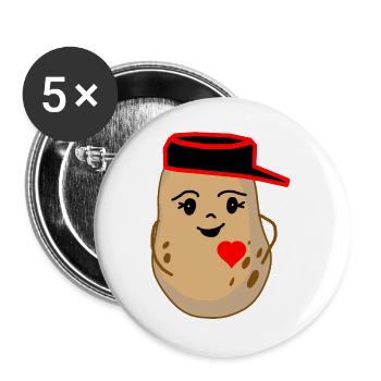 Hearty Potato Potato Vegetable Fantasy - Buttons large 2.2''/56 mm (5-pack) - white - Front