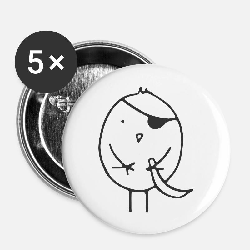 pirate - Buttons large 2.2''/56 mm (5-pack) - white