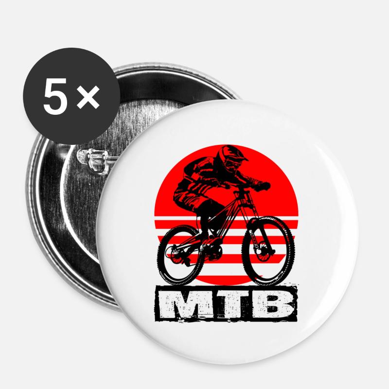 MTB - Buttons groß 56 mm (5er Pack) - Weiß