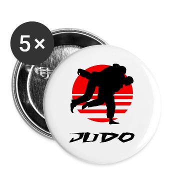JUDO - Lot de 5 grands badges (56 mm) - blanc - Devant
