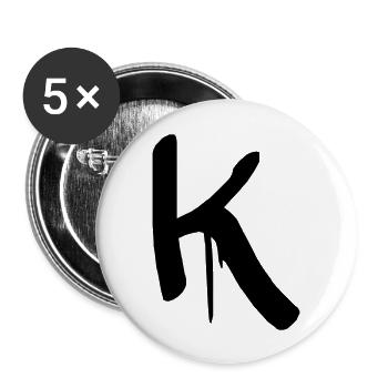 letter K - Buttons large 2.2''/56 mm (5-pack) - white - Front