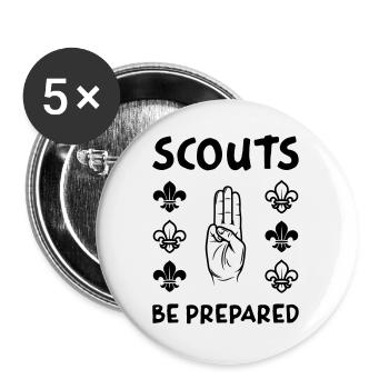Scouts Always Ready! - Buttons large 2.2''/56 mm (5-pack) - white - Front
