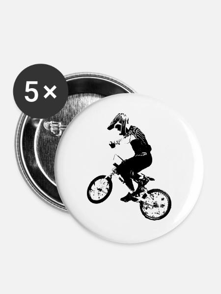 bmx - Buttons groß 56 mm (5er Pack) - Weiß