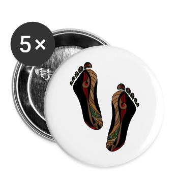 Füße - Buttons groß 56 mm (5er Pack) - Weiß - Vorne