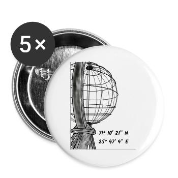 Die Weltkugel am Nordkap - Buttons groß 56 mm (5er Pack) - Weiß - Vorne