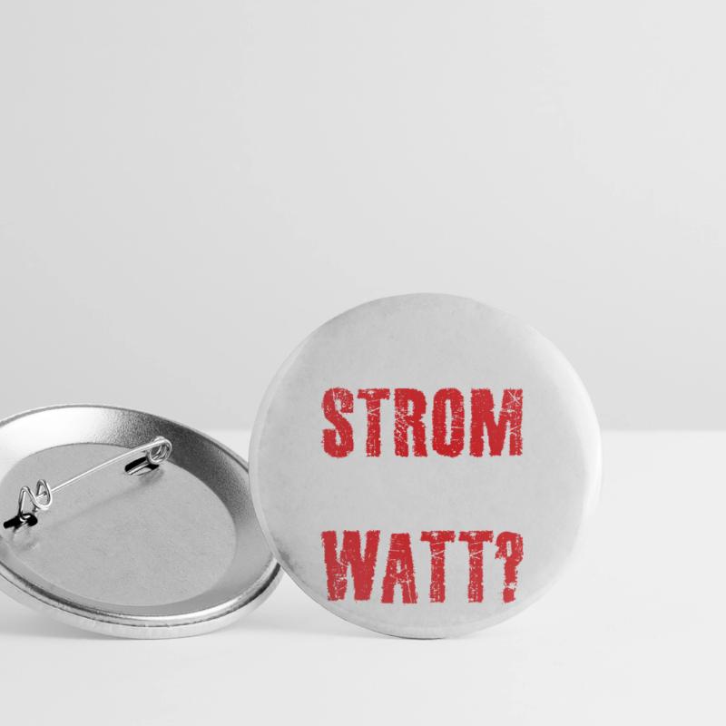Volt Ihr Strom oder Watt? Buttons groß 56 mm (5er Pack)