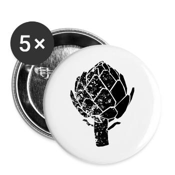 Artischocke | Cynara cardunculus | artichoke Shirt - Buttons groß 56 mm (5er Pack) - Weiß - Vorne