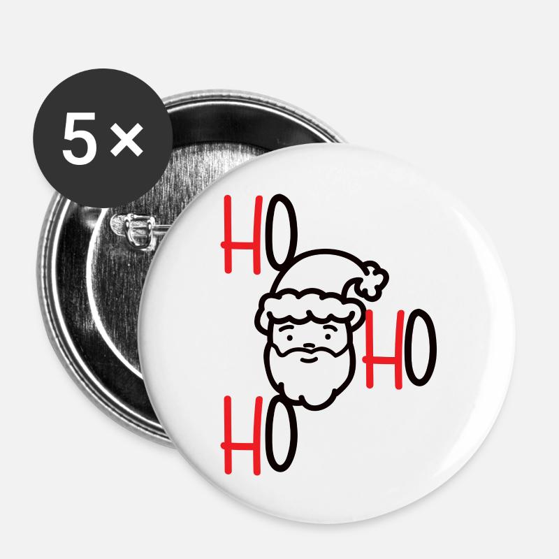 christmas ho ho ho - Buttons large 2.2''/56 mm (5-pack) - white