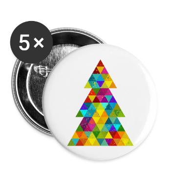 Weihnachtsbaum Oh Tannenbaum Winter Hipster Grunge - Buttons groß 56 mm (5er Pack) - Weiß - Vorne