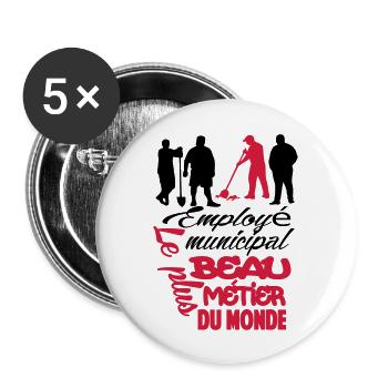 MOTIF DESIGN HUMOUR POUR HOMME VISUEL MIXTE - Lot de 5 grands badges (56 mm) - blanc - Devant