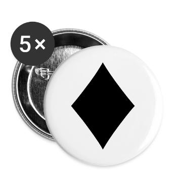 Karo - Buttons groß 56 mm (5er Pack) - Weiß - Vorne