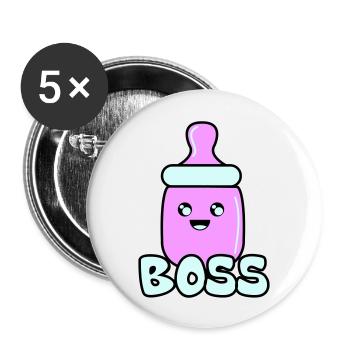patron de biberon 02 - Lot de 5 grands badges (56 mm) - blanc - Devant