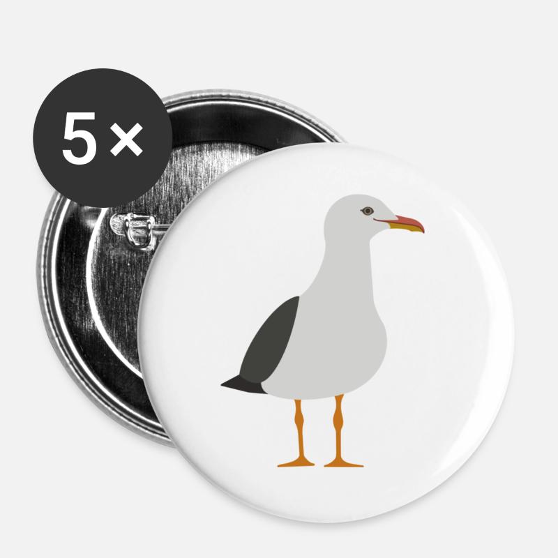 Gull - Buttons large 2.2''/56 mm (5-pack) - white