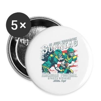An jedem verdammten Sonntag | American Football - Buttons groß 56 mm (5er Pack) - Weiß - Vorne
