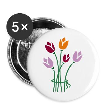 Flowers - Buttons large 2.2''/56 mm (5-pack) - white - Front