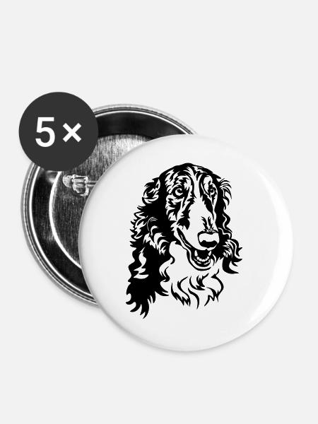 Barsoi Kopf - Buttons groß 56 mm (5er Pack) - Weiß