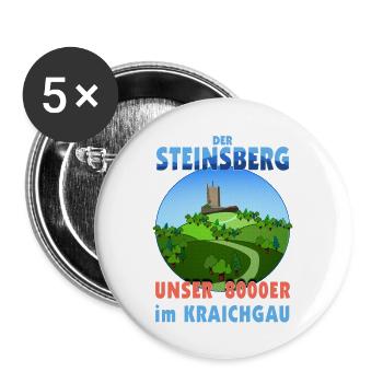 Steinsberg Kraichgau Sinsheim Baden Nordbaden - Buttons groß 56 mm (5er Pack) - Weiß - Vorne