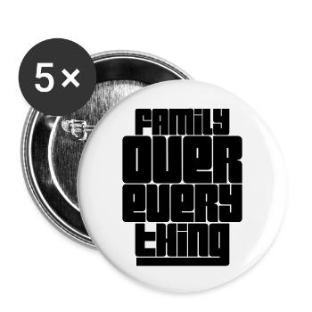 Familiy Over Everything - Buttons groß 56 mm (5er Pack) - Weiß - Vorne
