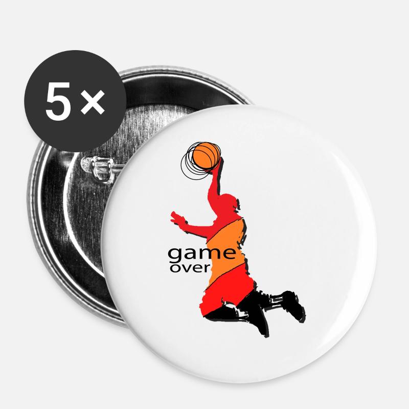 Basket - Buttons groß 56 mm (5er Pack) - Weiß