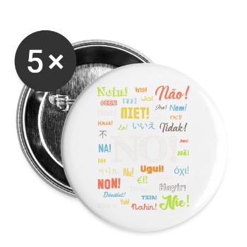 Nein - Buttons groß 56 mm (5er Pack) - Weiß - Vorne