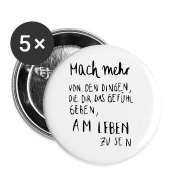 Lebensgefühl - am Leben - Buttons groß 56 mm (5er Pack) - Weiß - Vorne