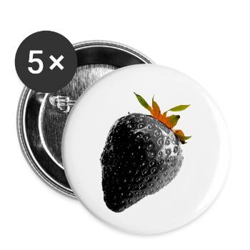 Strawberry, blue, popart, art,artwork,black - Buttons large 2.2''/56 mm (5-pack) - white - Front