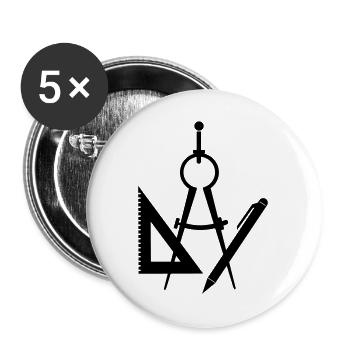 Tool architect passer logo - Buttons large 2.2''/56 mm (5-pack) - white - Front