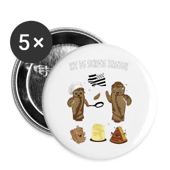 Breton survival kit - Buttons large 2.2''/56 mm (5-pack) - white - Front