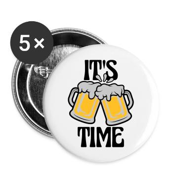 It s Beer - Buttons large 2.2''/56 mm (5-pack) - white - Front