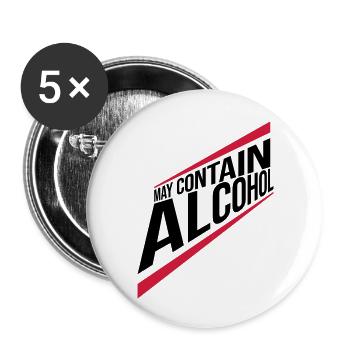 Text May contain alcohol - Buttons large 2.2''/56 mm (5-pack) - white - Front