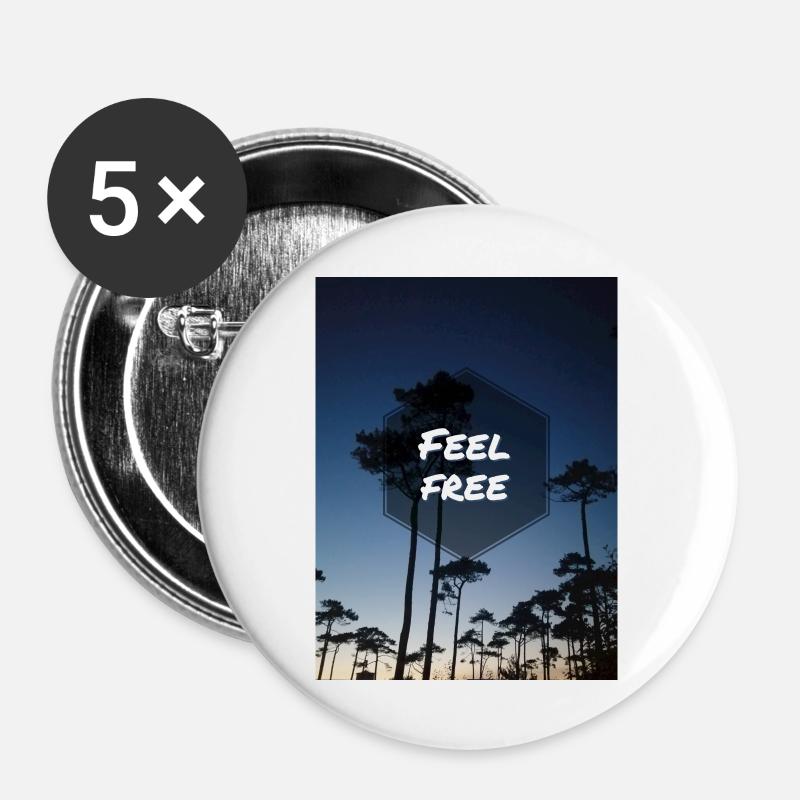 Feel free - Buttons large 2.2''/56 mm (5-pack) - white