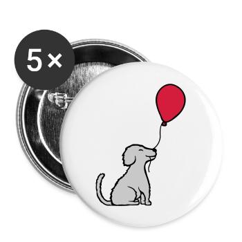 Balloon dog cool sitting - Buttons large 2.2''/56 mm (5-pack) - white - Front