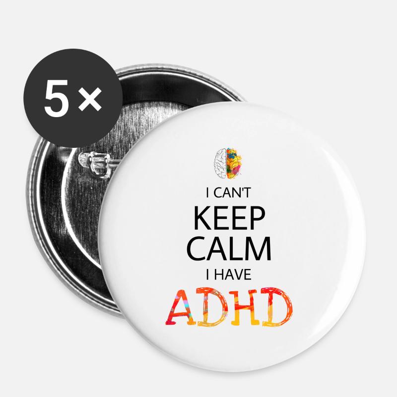 ADHD - Buttons large 2.2''/56 mm (5-pack) - white