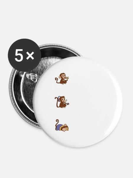 eating gaming sleeping - Buttons groß 56 mm (5er Pack) - Weiß