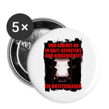 Ein Nutztierleben - Buttons groß 56 mm (5er Pack) - Weiß - Vorne