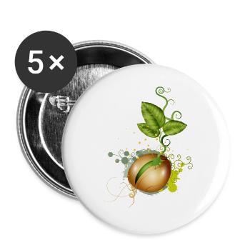 tender germinates in the soil - Buttons large 2.2''/56 mm (5-pack) - white - Front