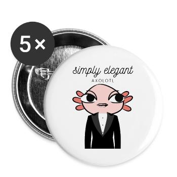 Süßer Vampir in AXOLOTE Tuxedo - Buttons groß 56 mm (5er Pack) - Weiß - Vorne