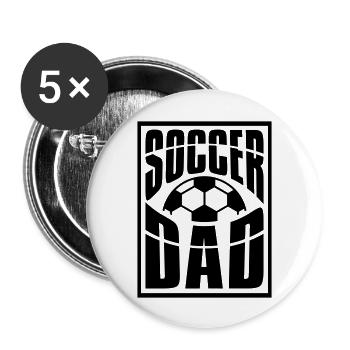 Cool Hobby Soccer Dad - Buttons groß 56 mm (5er Pack) - Weiß - Vorne
