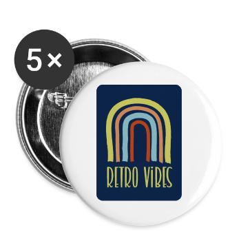 Retro Vibes - Buttons large 2.2''/56 mm (5-pack) - white - Front