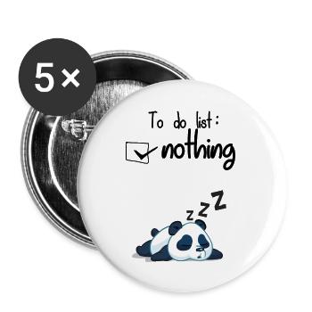 The list of things to do: nothing. Sleeping panda - Buttons large 2.2''/56 mm (5-pack) - white - Front