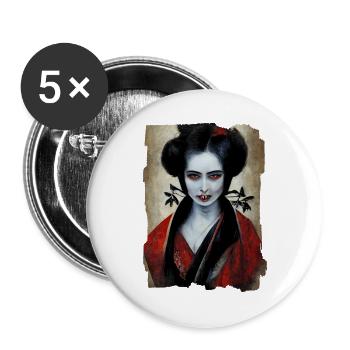 Geisha Vampire - Lot de 5 grands badges (56 mm) - blanc - Devant