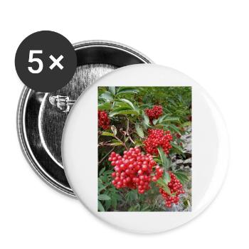 Roter Holunder - Buttons groß 56 mm (5er Pack) - Weiß - Vorne