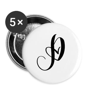 Heart letter P/heart letter P - Buttons large 2.2''/56 mm (5-pack) - white - Front