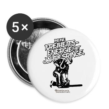 Holzfäller Freiheitsenergie hat Jahresringe - Buttons groß 56 mm (5er Pack) - Weiß - Vorne