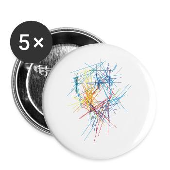Couleurs Contours Design - Lot de 5 grands badges (56 mm) - blanc - Devant
