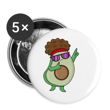 Danse Cool Avacado - Lot de 5 grands badges (56 mm) - blanc - Devant