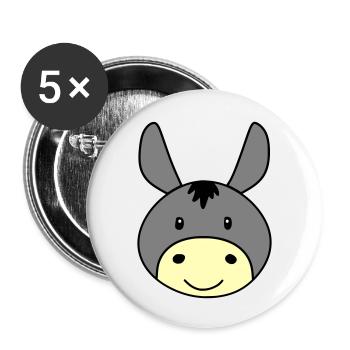 Cute donkey - Buttons groß 56 mm (5er Pack) - Weiß - Vorne